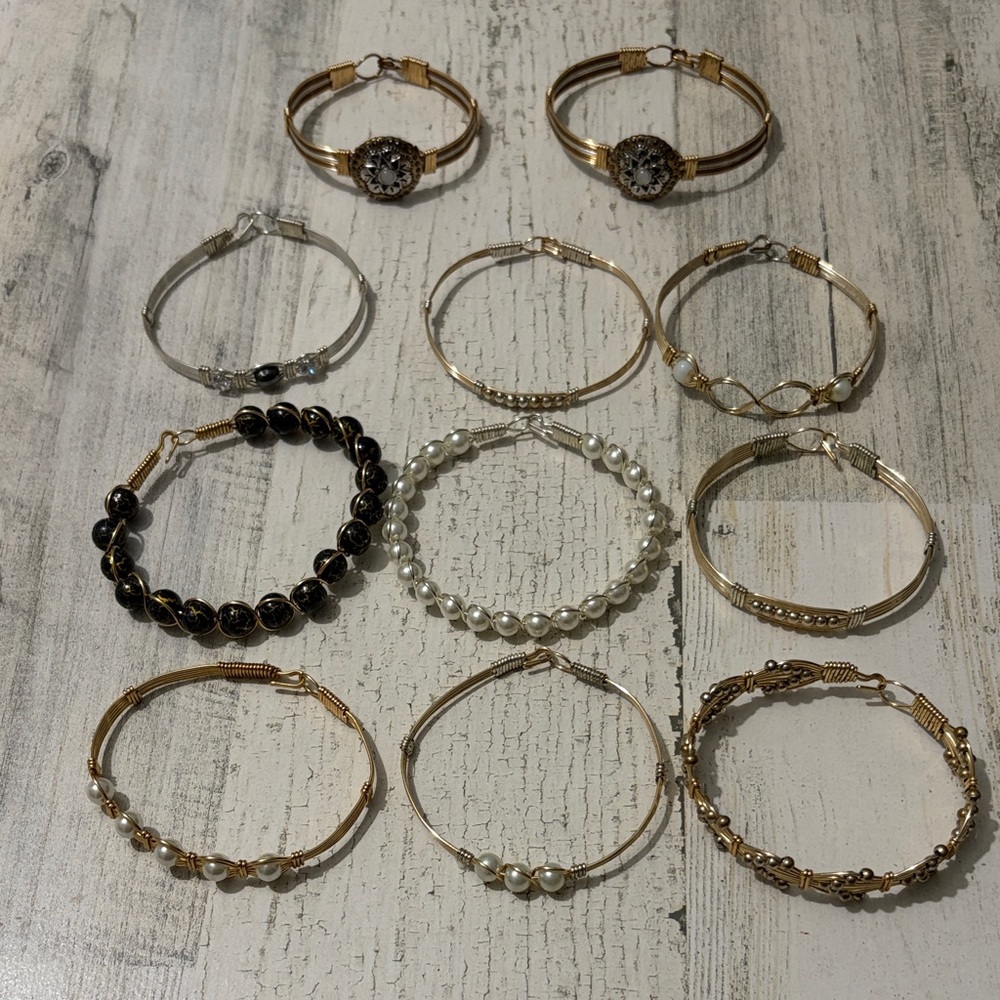 Elegant Gold and Silver Bracelet Set 11 total